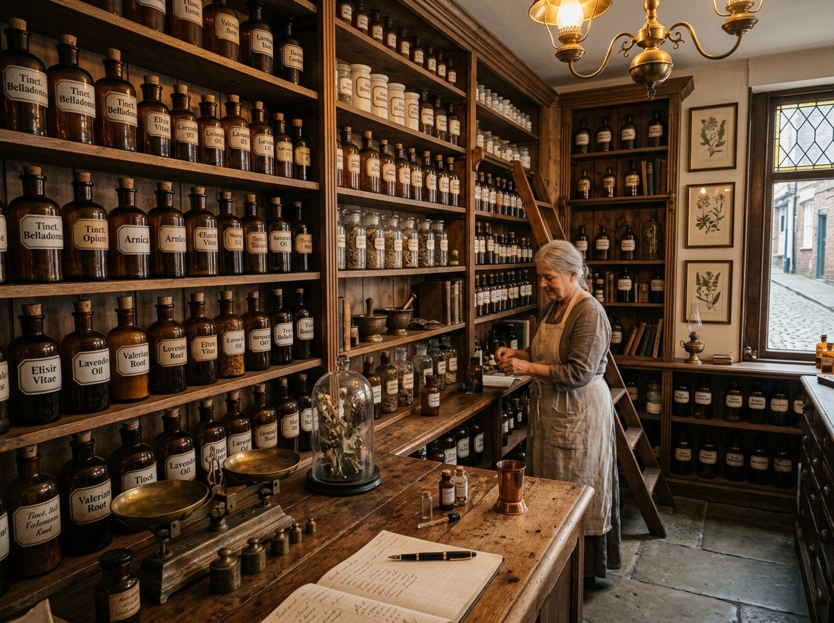 Original vintage apothecary workshop